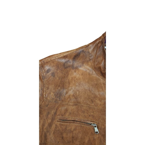 Brunello Cucinelli Riders Real Leather Jacket Brown Size S - Picture 12 of 16